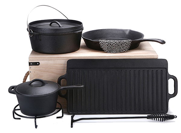 Cast Iron Outdoor Cooking Set, Outdoor Cast Iron Cooking Set