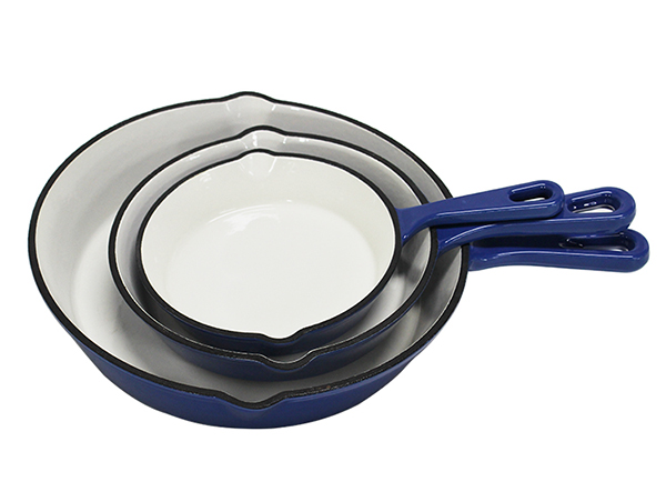 Enamel Skillet Kitchen Non stick Cast Iron Fry Pan 3pcs Set