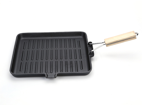 portable cast iron grill pan with foldable handle