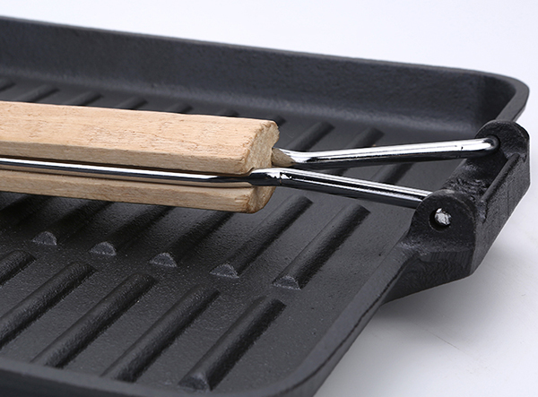 portable cast iron grill pan with foldable handle