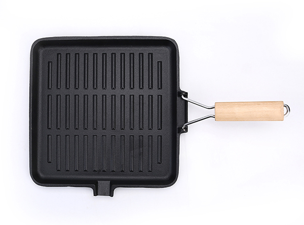portable cast iron grill pan with foldable handle