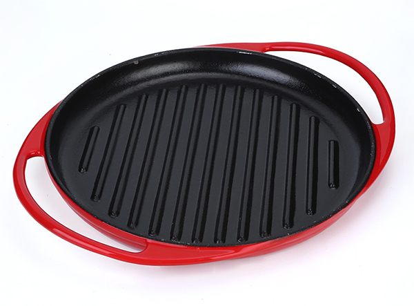 enamel cast iron grill pan with handy handle