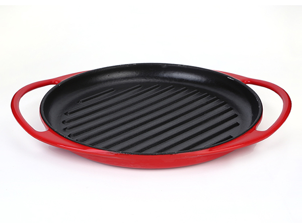 enamel cast iron grill pan with handy handle