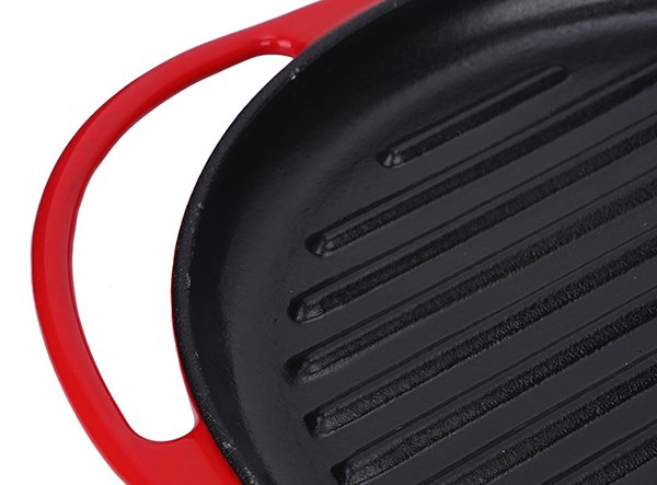 enamel cast iron grill pan with handy handle