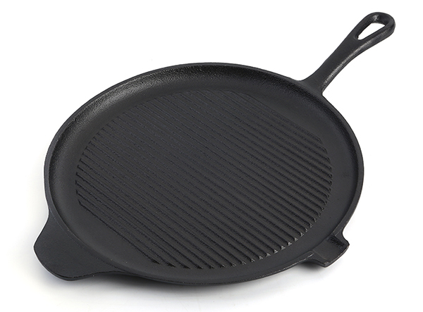 Pre-seasoned cast iron grill pan