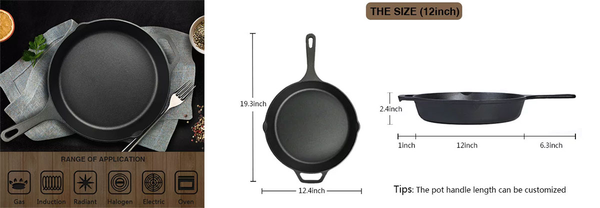 12 Inch Cast Iron Frying Pan