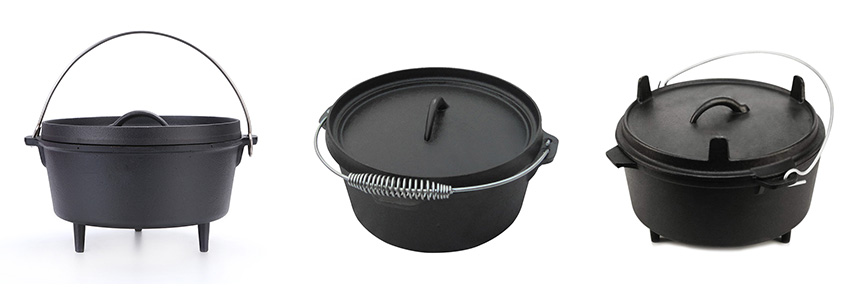 Private Label 6pcs Outdoor Camping Cast Iron Cookware Set