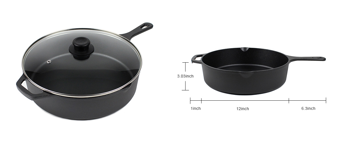 st Iron Deep Big Volume Cast Iron Skillet Fry Pan