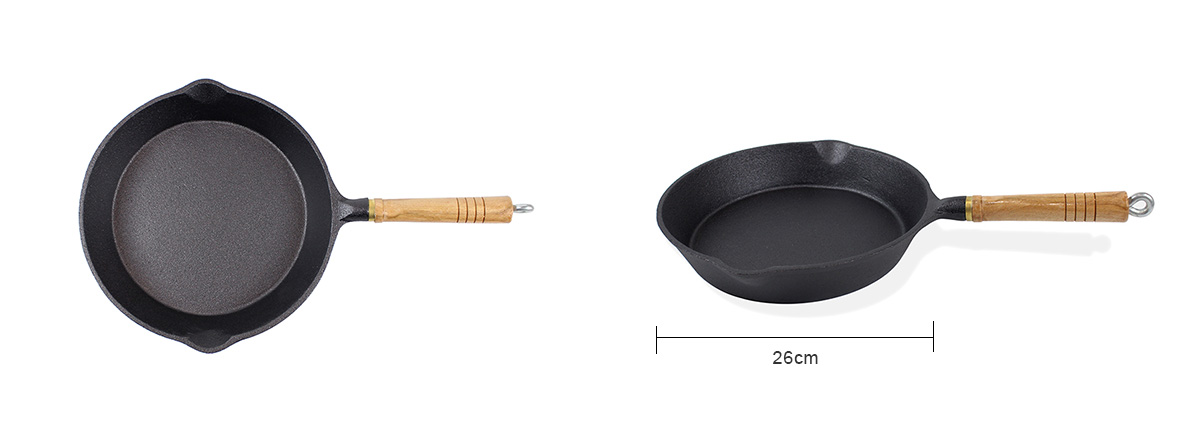 Cast Iron Skillet With Wood Handle