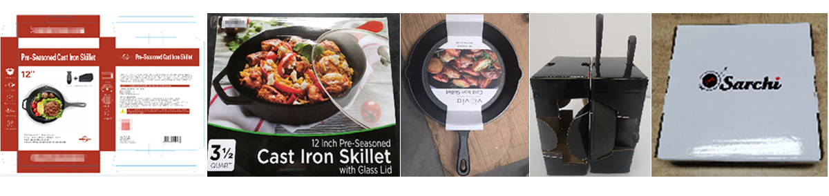 3 piece cast iron skillet set packaging