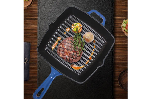 Enamel Cast Iron Frying Pan Grill Pan