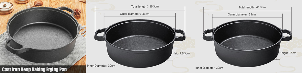 Pre-Seasoned Cast Iron Round Deep Roasting Pan With Dual Handles