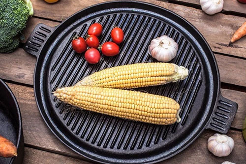 Cast Iron Round Grill Pan Griddle Plate