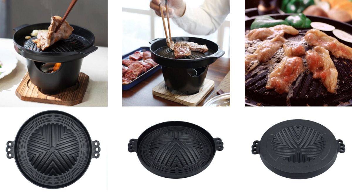 BBQ grill pan Barbecue Dish Outdoor camping grill pan Korean