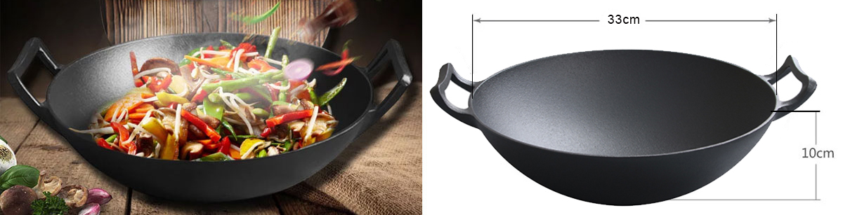 Pre-seasoned Cast iron wok