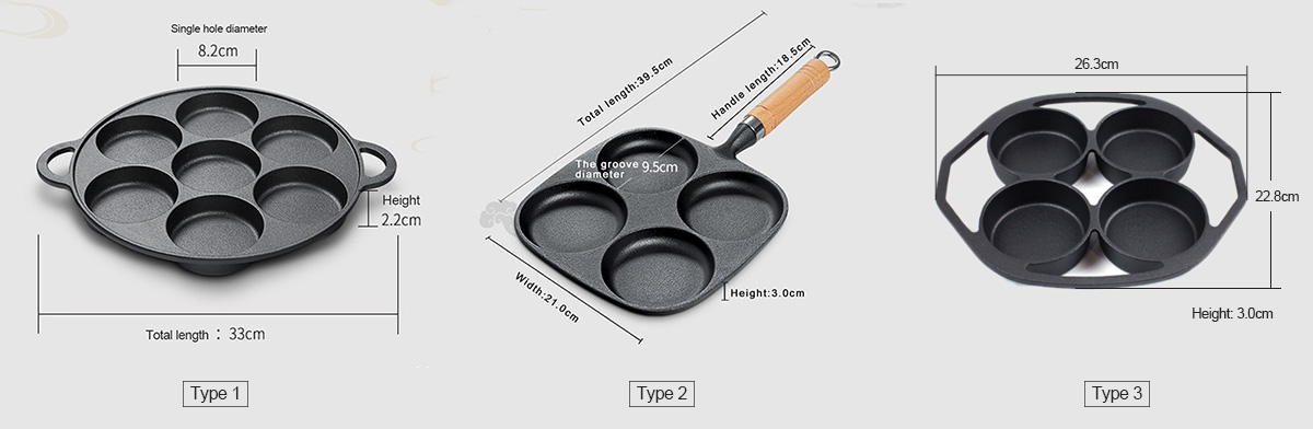 Camping or Indoor Cake Cupcake Mold Poffertjes Pan Cast Iron Muffin Pan for  Baking Biscuit