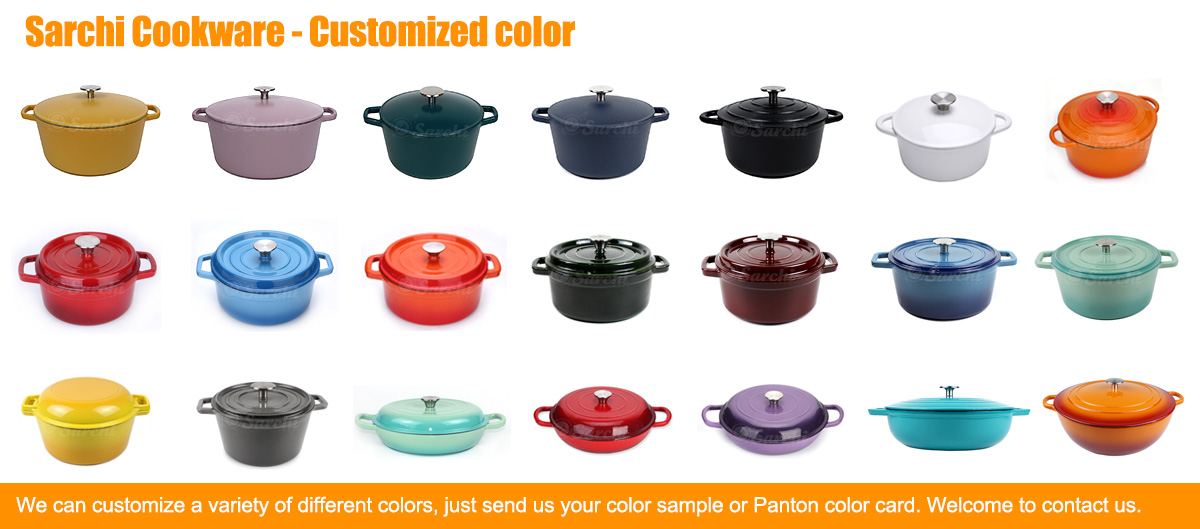 Cast Iron glitter Enamel Cookware Cooking Soup Pot casserole