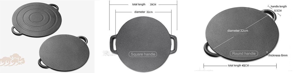 Kitchen Bakeware Cast Iron Induction Crepe Pan