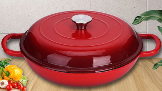 Cast Iron Enamel Shallow Casserole