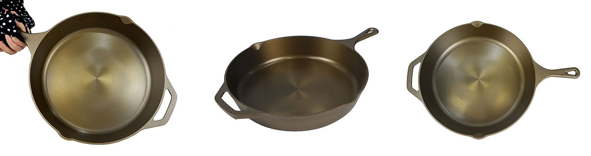 10 Inch Golden Polished Machined Smooth Cast Iron Frying Pan