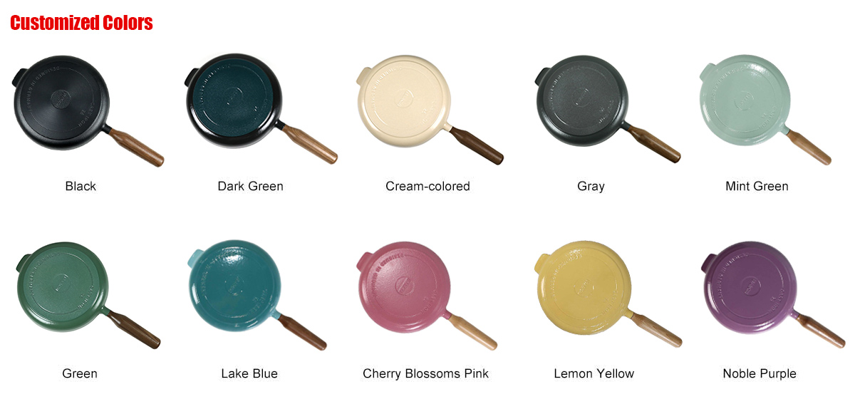 10-Inch Round Enameled Cast Iron Fry Pan