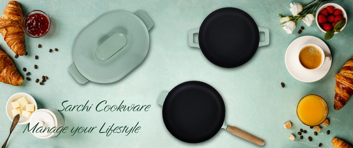 New Mint Green Enameled Cast iron Cookware Set