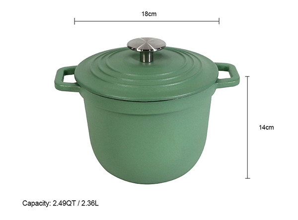 2.5qt Sealed Enamel Stew Pot Cast Iron Rice Cooker