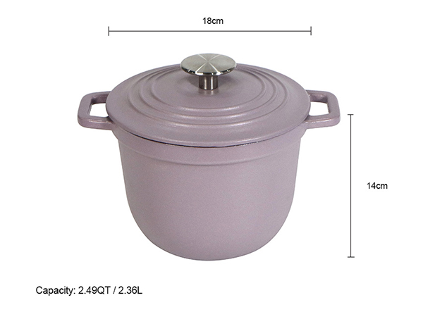 2.5qt Sealed Enamel Stew Pot Cast Iron Rice Cooker