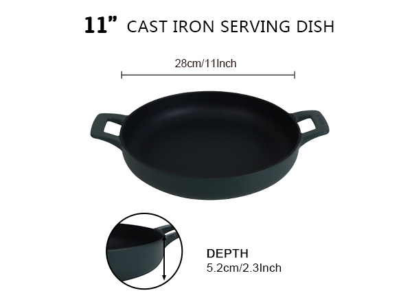 11 Inch-Castiron Dual handle Pan