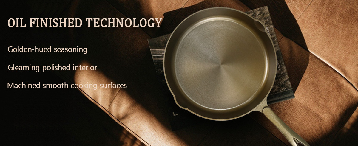 Golden cast iron nonstick skillet