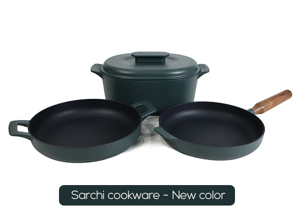 3 piece cast iron enamel cookware set