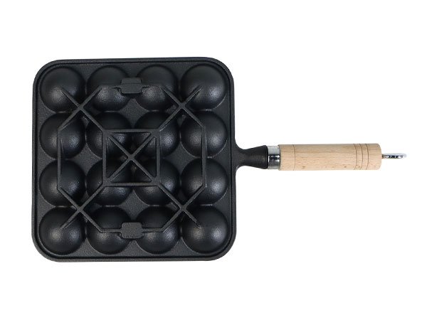 Pre-Seasoned 16 Holes Non-stick Cast Iron Aebleskiver Pan