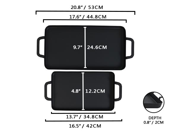 Stove Top Double Burner Carbon Steel Flat Griddle