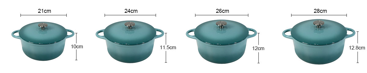 Wholesale Enameled Cast Iron Covered Round Cocotte