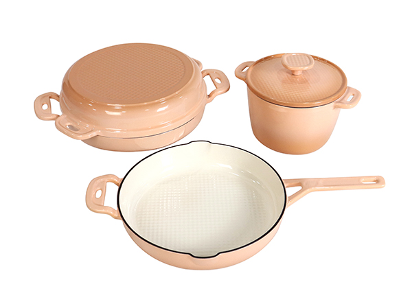 Porcelain Cast Iron Chef's Wok Dish with Lid