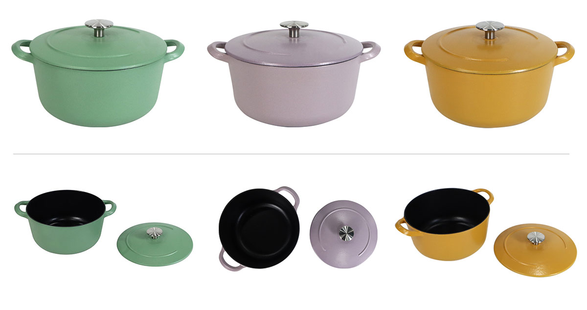 Cast Iron Soup Pot Enameled Stock Pots Enamel Coating Cast Iron Cookware Casseroles
