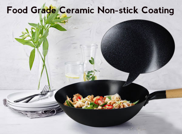 Non Stick Carbon Steel Flat Bottom Wok
