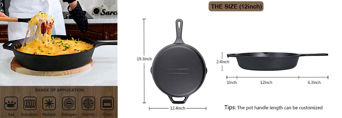 12 Inch Cast Iron Frying Pan