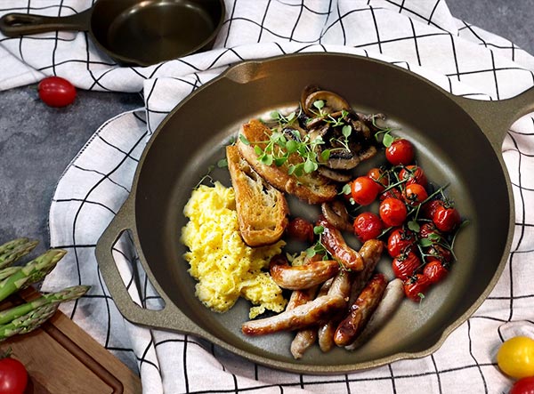10 Inch Golden Polished Machined Smooth Cast Iron Frying Pan