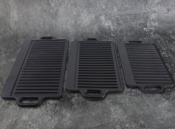 Pre-seasoned Coating Rectangular Reversible Griddle BBQ Cast Iron Plancha