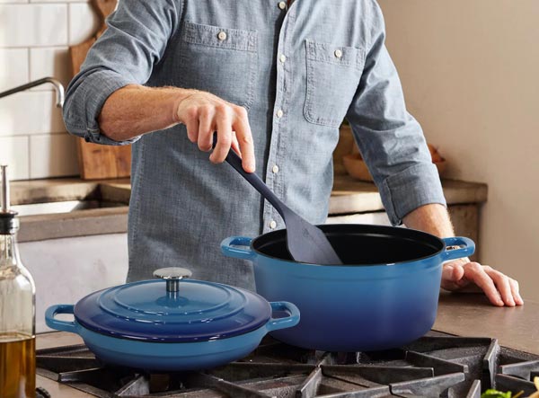 4-Piece Enameled Cast Iron Stackable Cookware Set