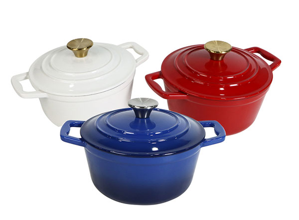 Cast Iron Enamel Kitchen Cookware Food Pot Casserole Dish