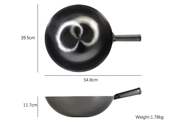 Wholesale Traditional Japanese Wok Uncoated Carbon Steel Stir Fry Pan