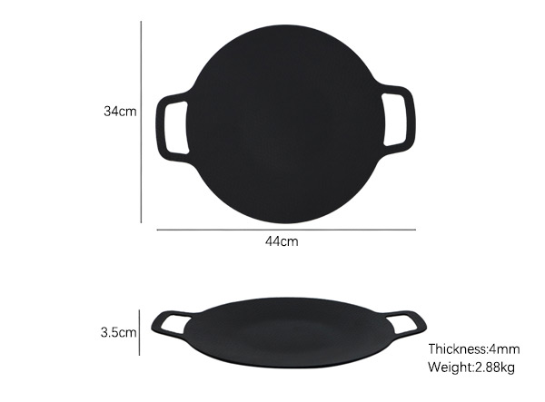 Non-stick Korean Meat Baking Carbon Steel BBQ Grill Plate