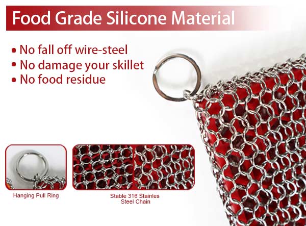 Single Ring High Temperature Resistant Silicone Chainmail Scrubbing Pad