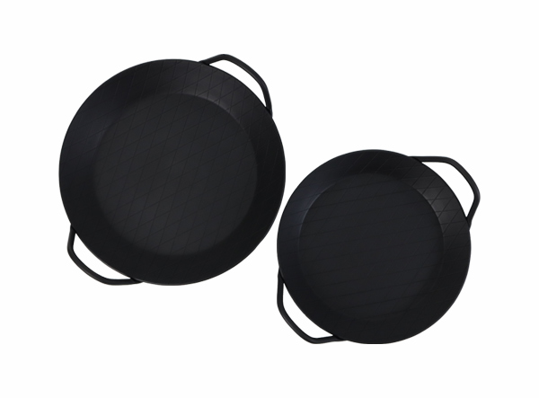Custom Made Twill Carbon Steel Paella Pan with Double Handles