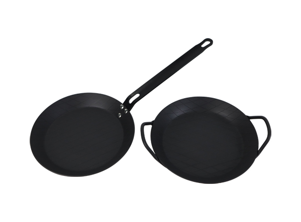 Custom Made Twill Carbon Steel Paella Pan with Double Handles