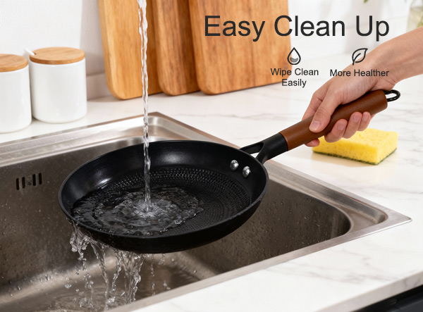 Custom Lightweight Nonstick Cast Iron Frying Pan Wooden Handle Custom Lightweight Nonstick Cast Iron Frying Pan Wooden Handle