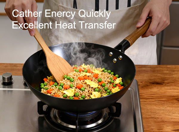 Lightweight 11.8 inch Flat-bottom Nitrided Cast Iron Wok Lightweight 11.8 inch Flat-bottom Nitrided Cast Iron Wok