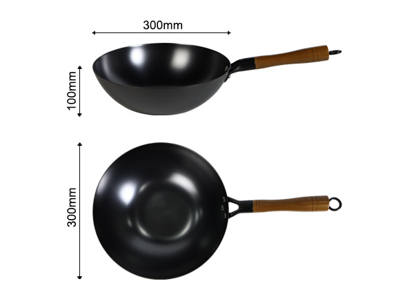 Lightweight 11.8 inch Flat-bottom Nitrided Cast Iron Wok Lightweight 11.8 inch Flat-bottom Nitrided Cast Iron Wok